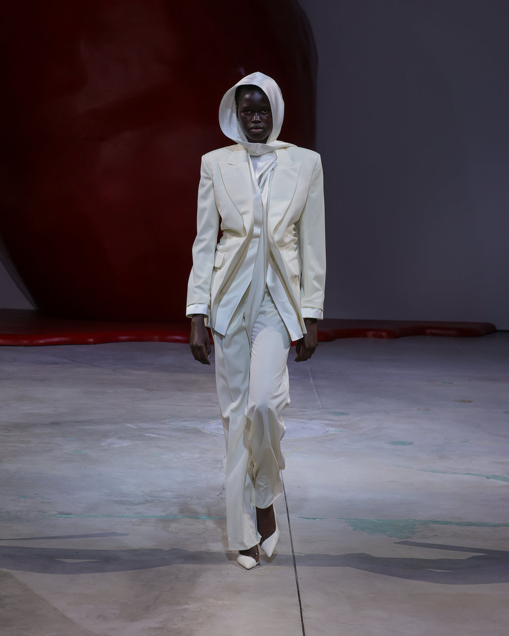 WHITE TUXEDO TROUSERS