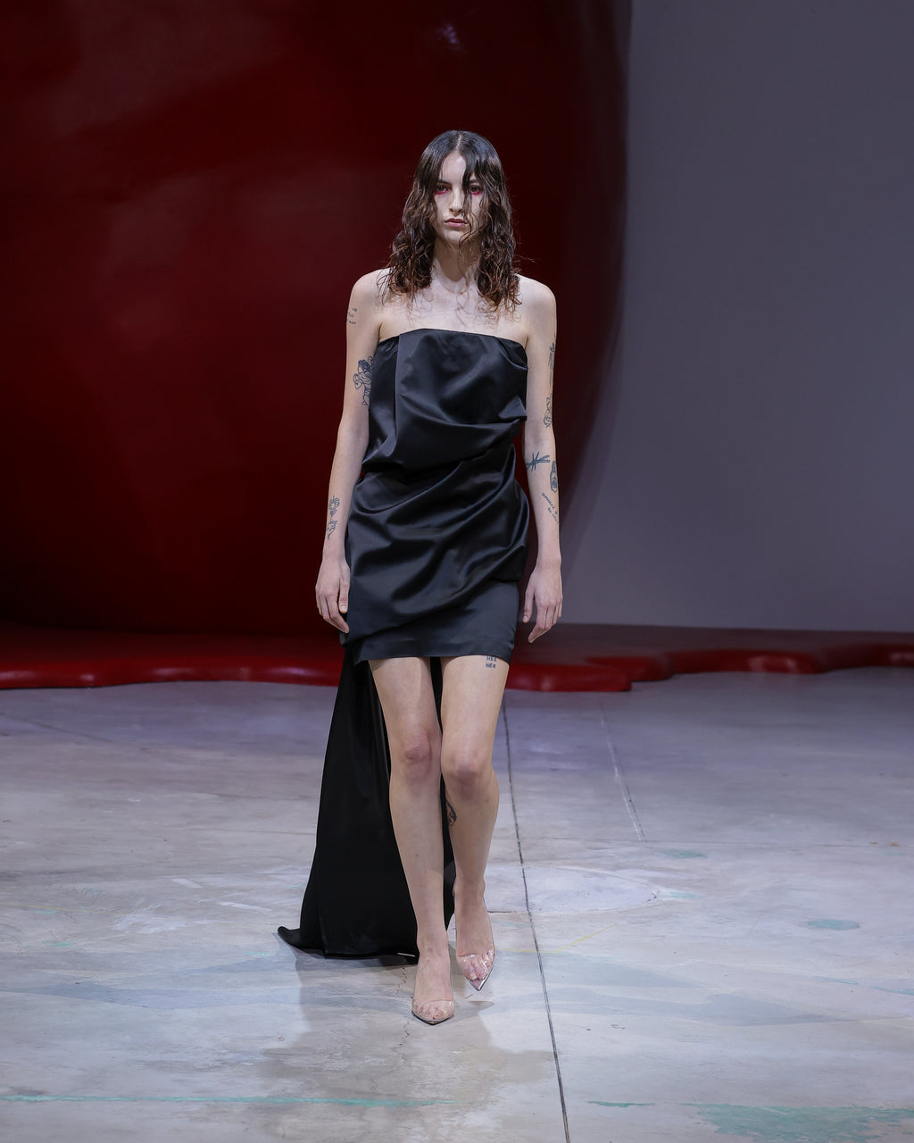 BLOCK DRAPED MINI DRESS