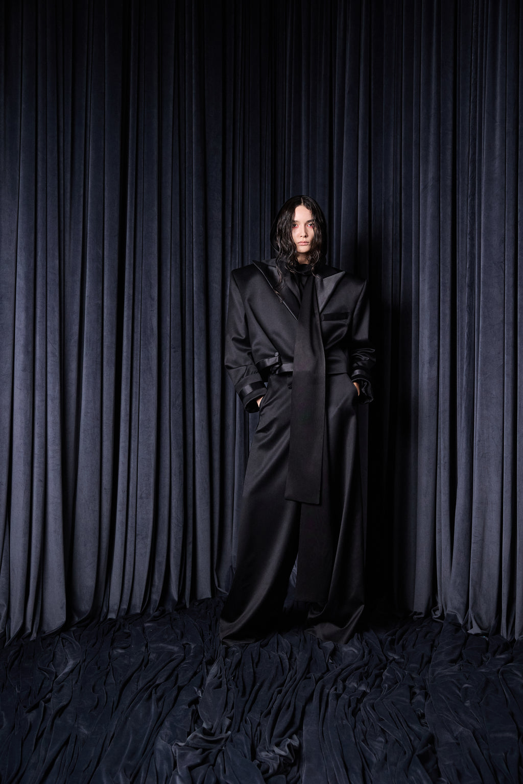 BLACK TUXEDO TROUSERS