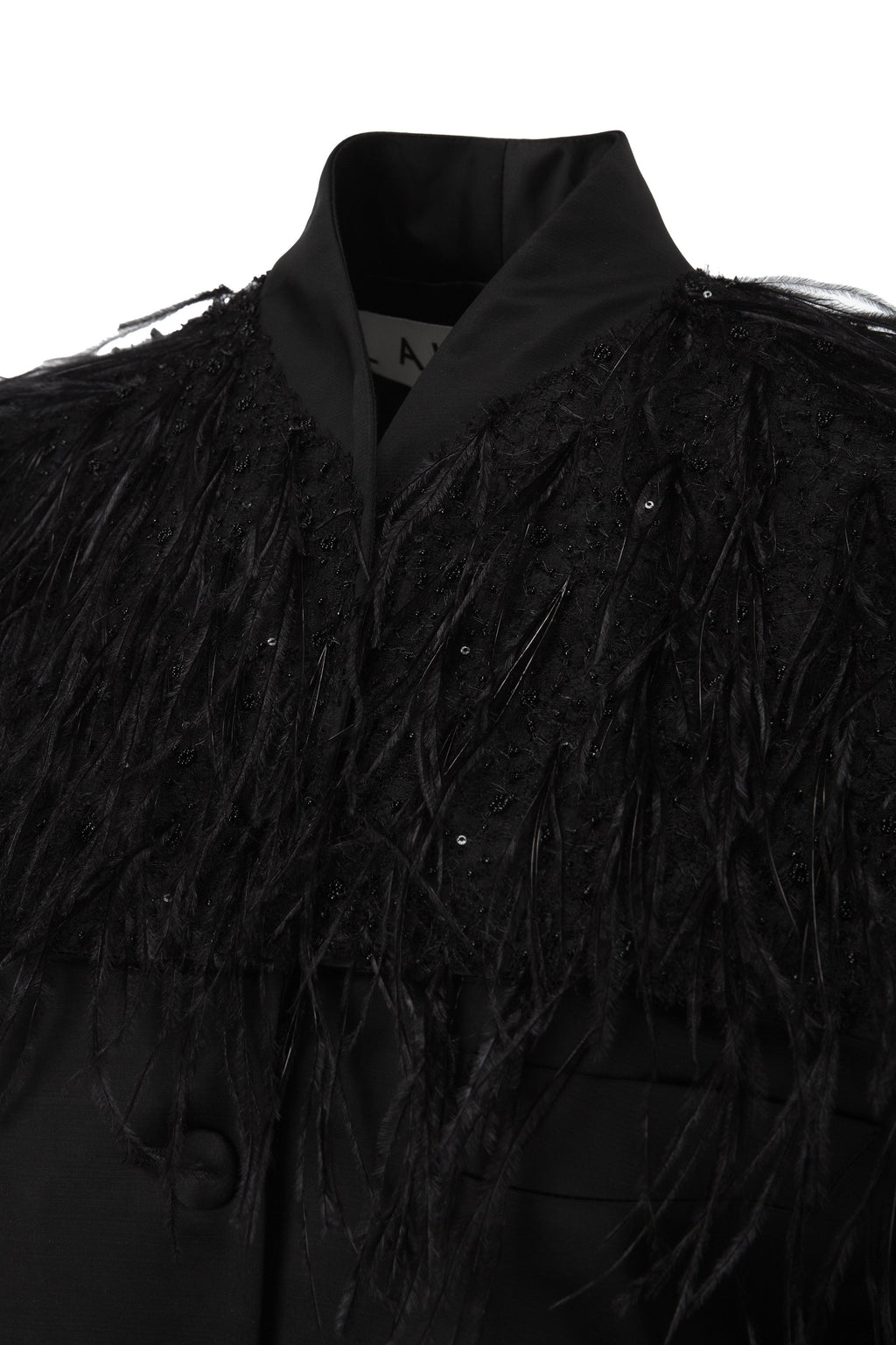 FEATHER-TRIMMED BLAZER