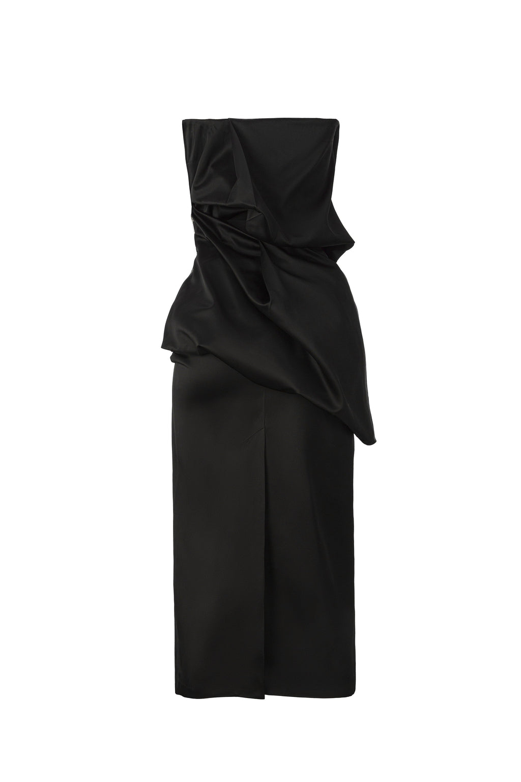 BLOCK DRAPED MIDI DRESS