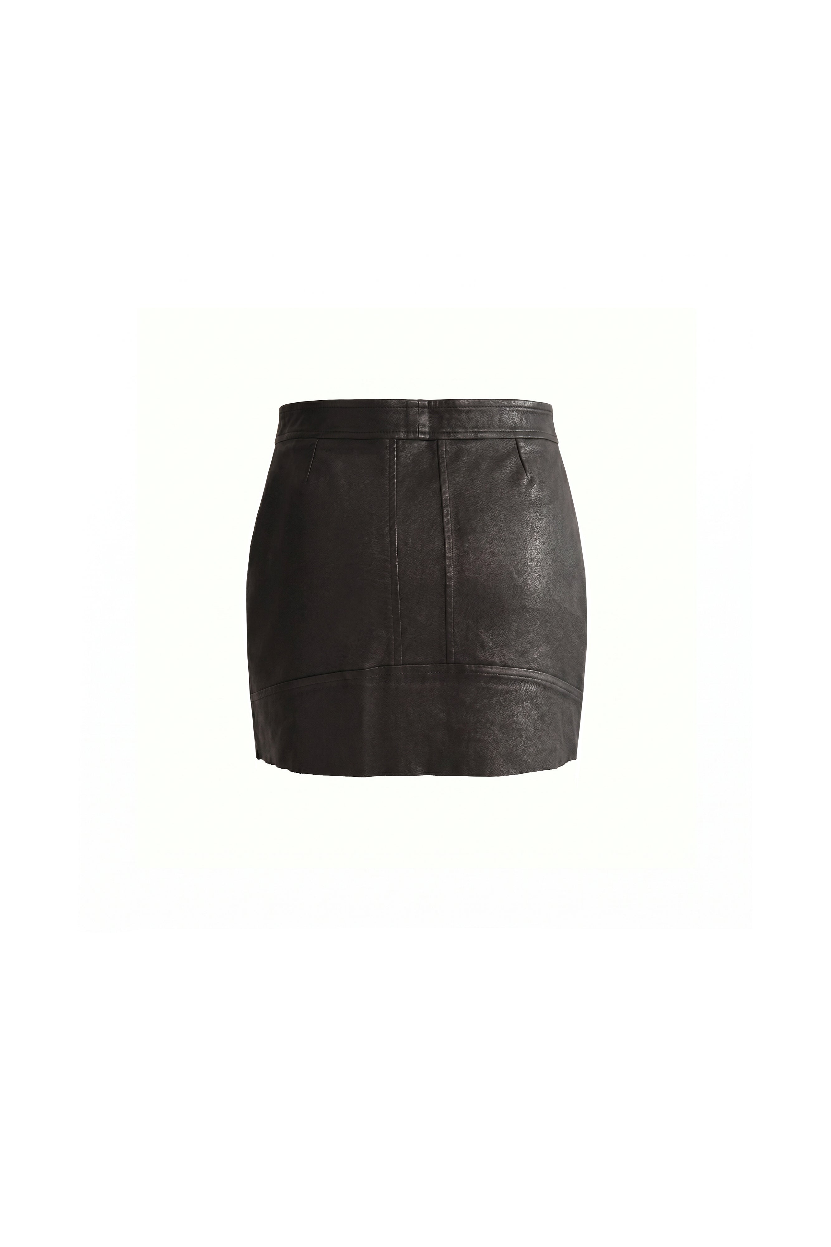 RIPPED LEATHER SKIRT