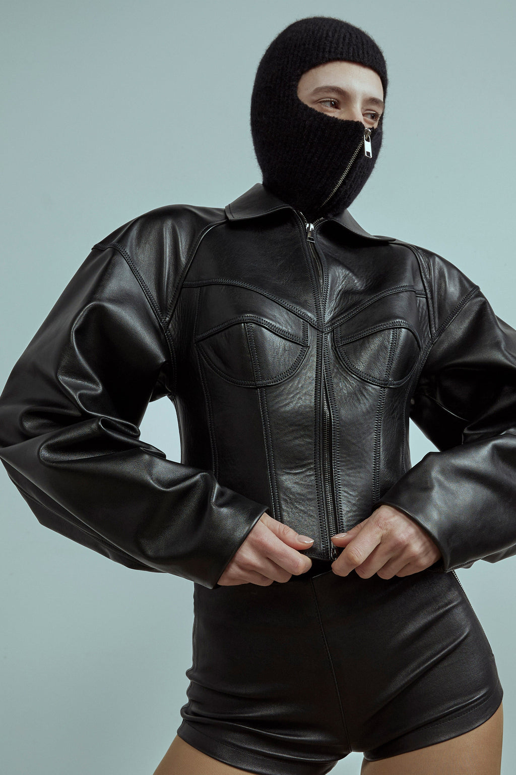 CORSET LEATHER JACKET