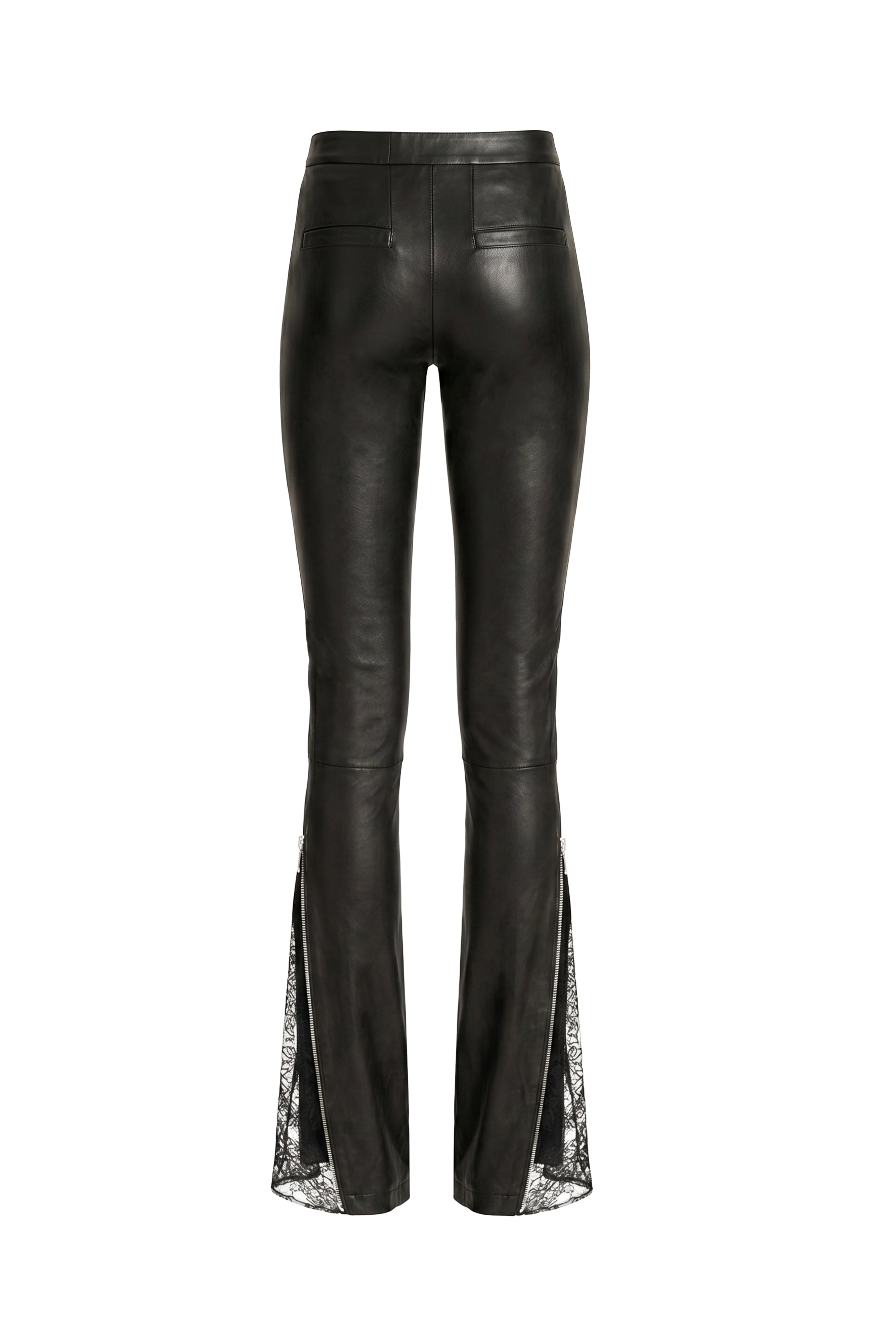 LACE ZIP LEATHER LEGGINGS