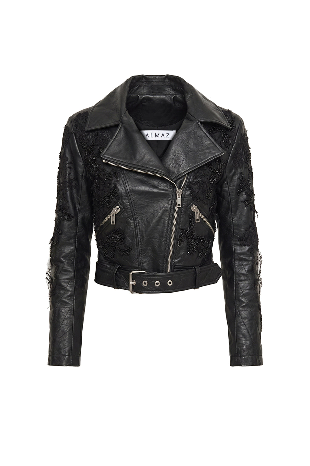 MIX EMBROIDERY LEATHER JACKET
