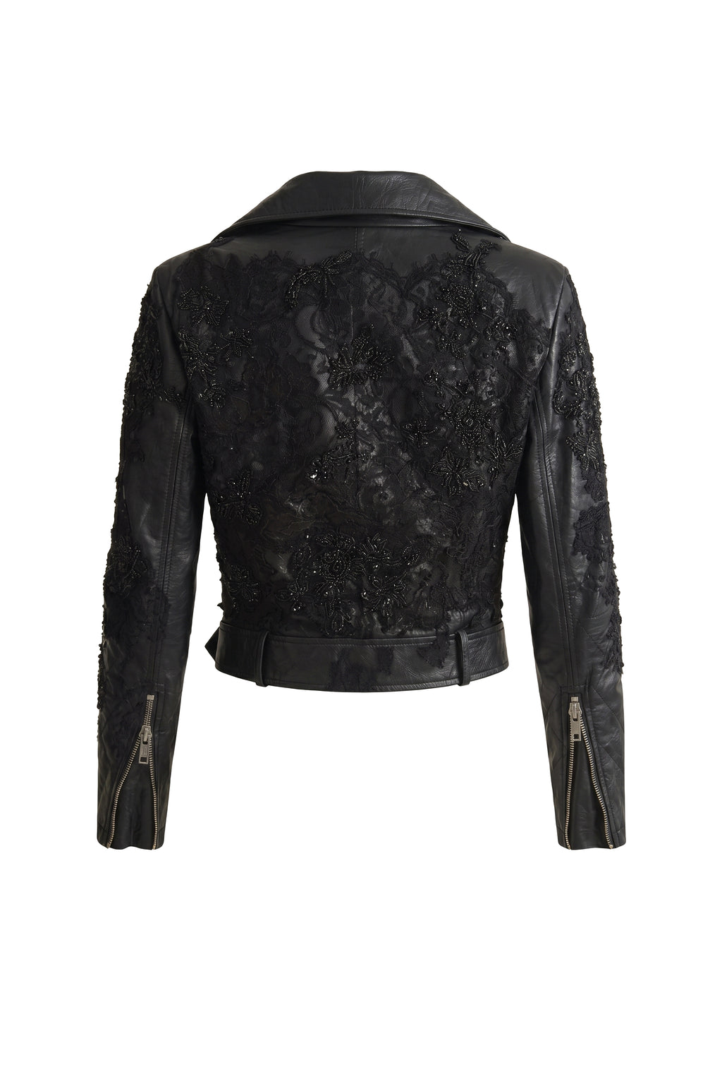 MIX EMBROIDERY LEATHER JACKET