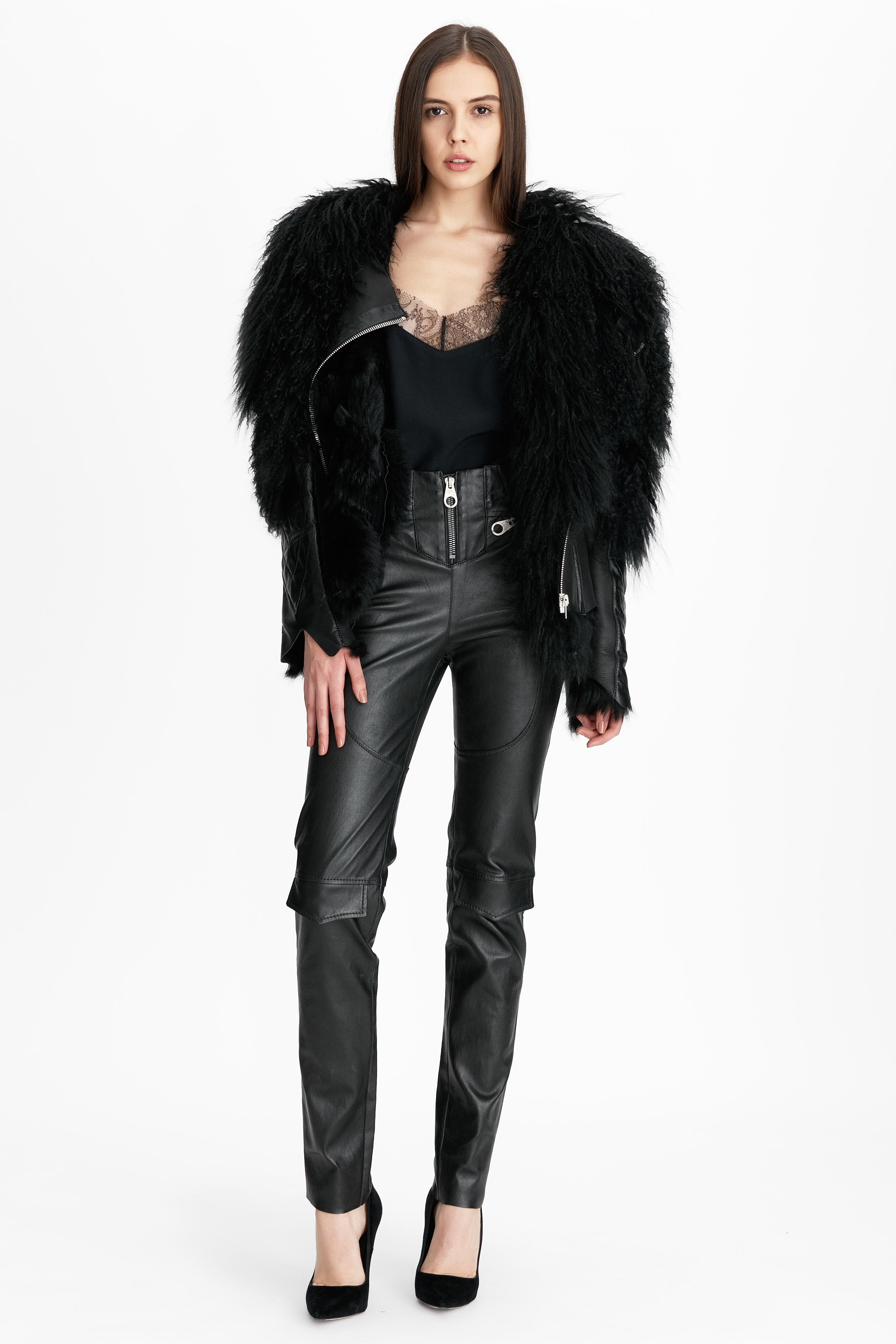 SHEARLING COAT SHORT