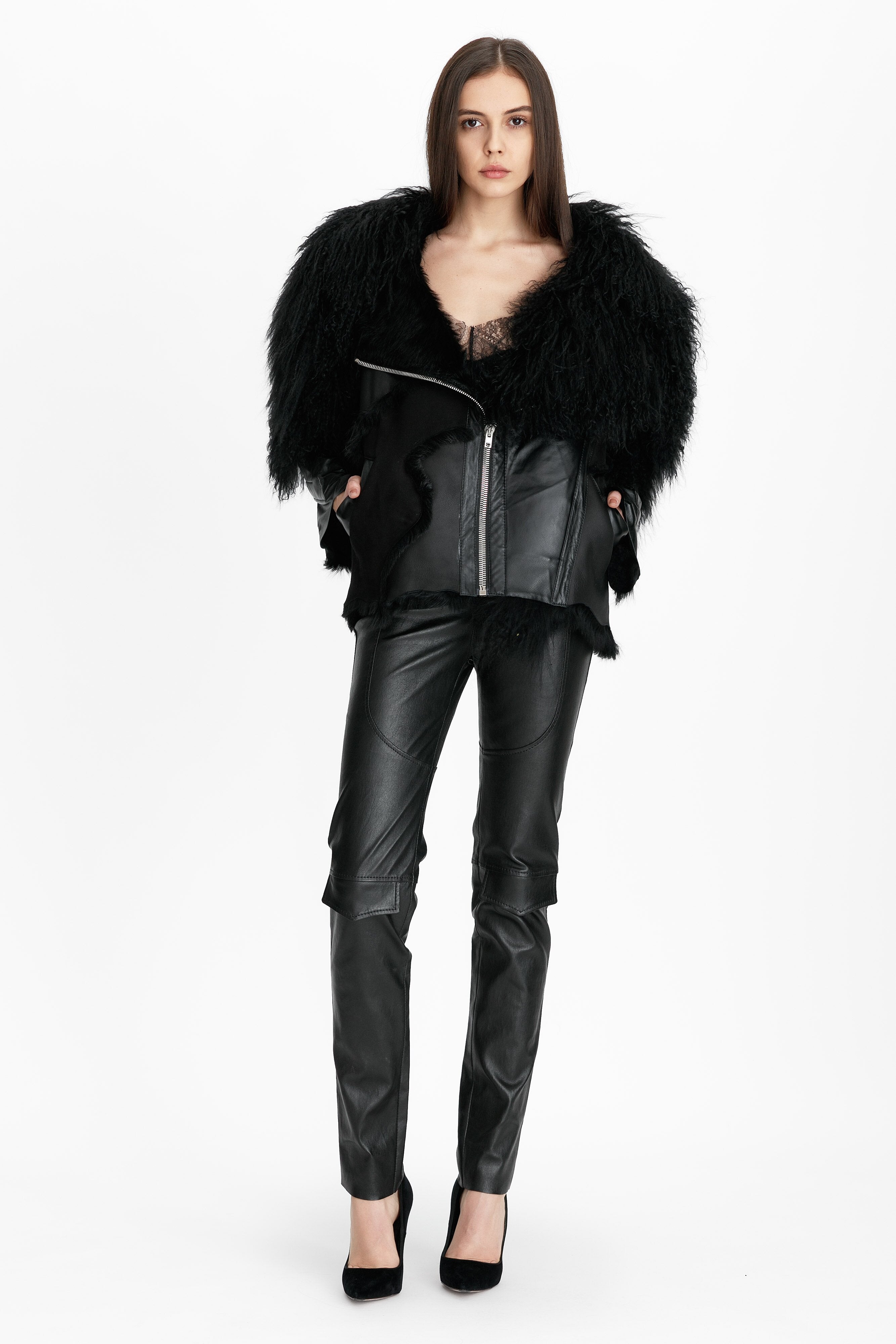 SHEARLING COAT SHORT