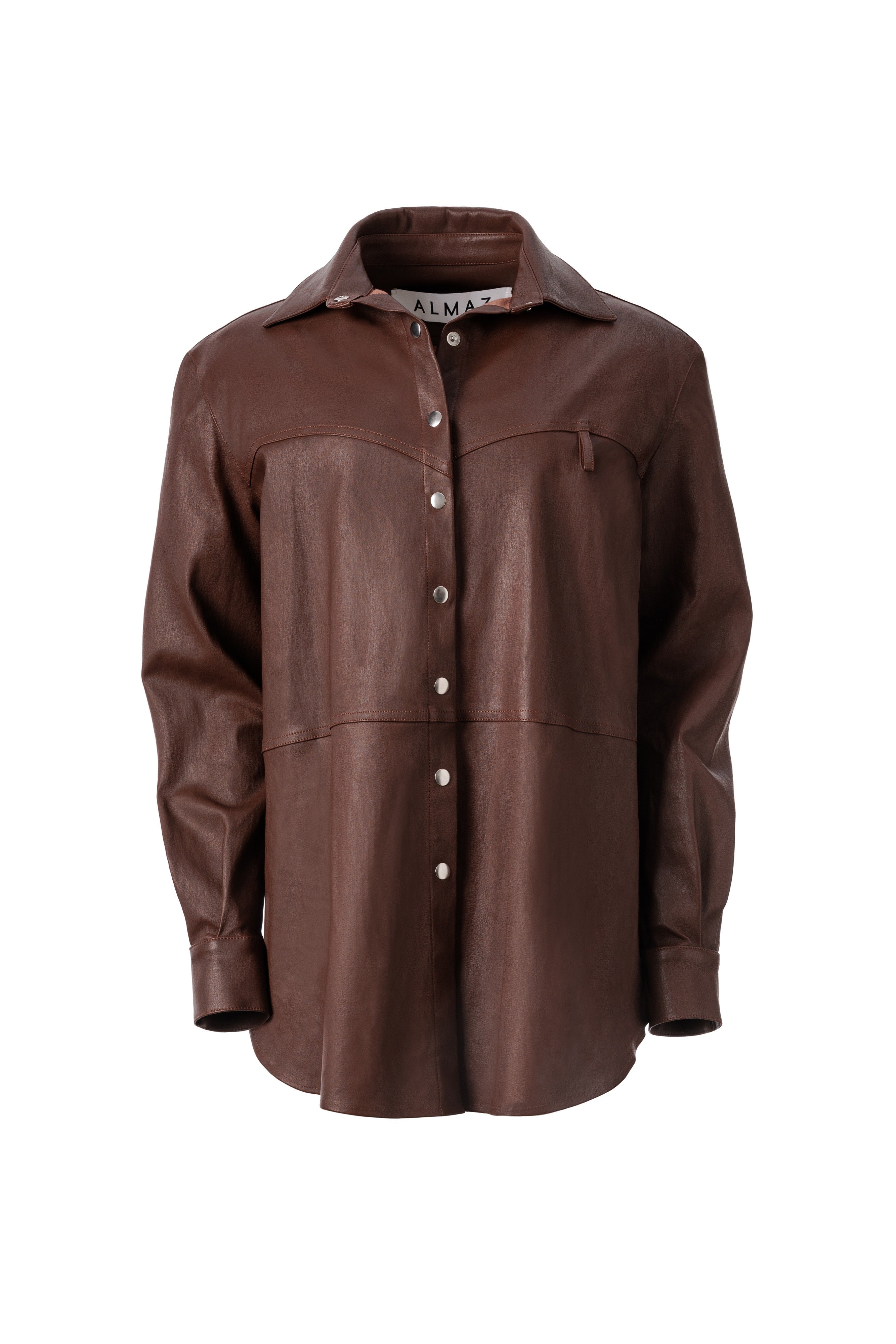 LAMBSKIN OVERSIZED BROWN SHIRT
