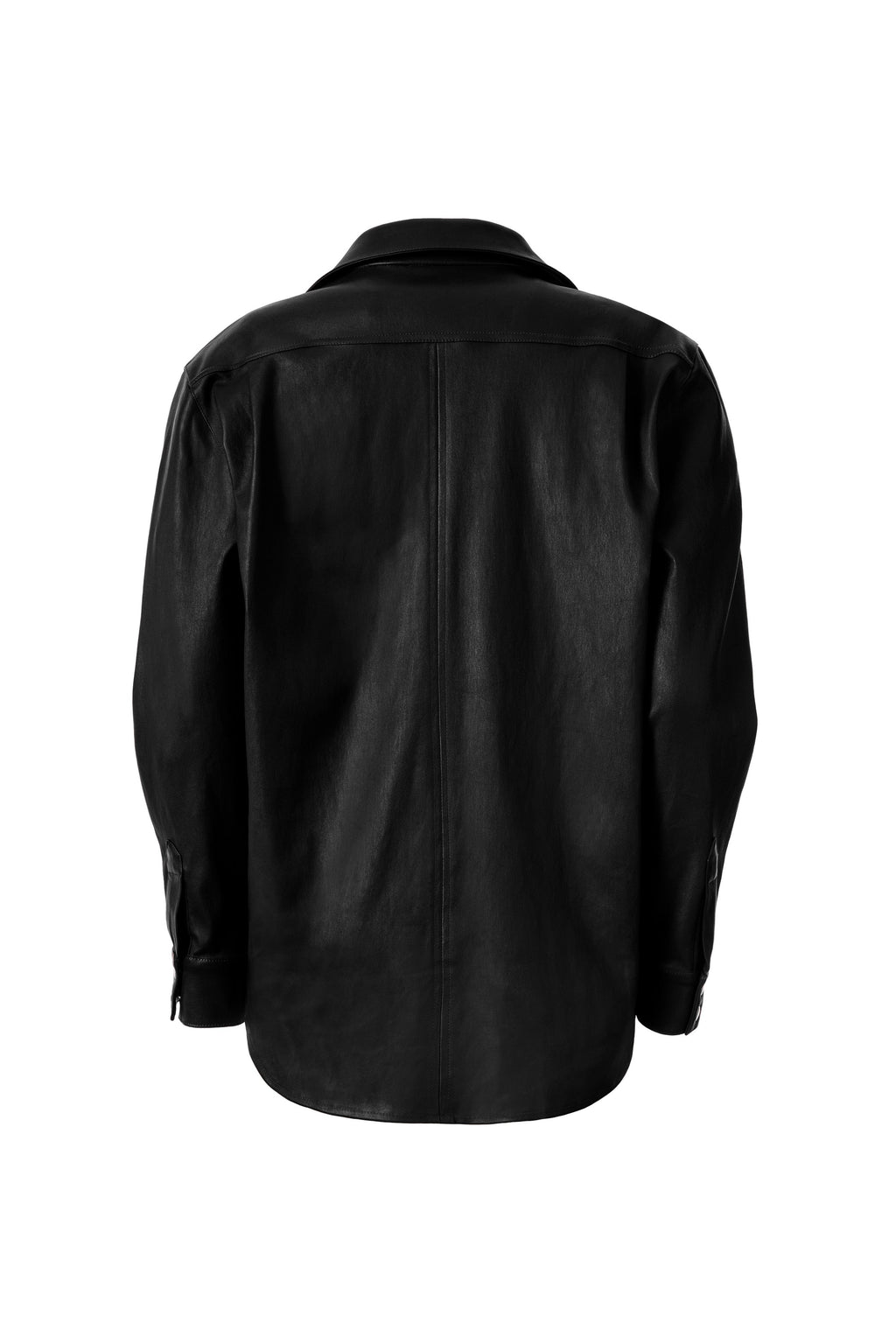 LAMBSKIN OVERSIZED BLACK SHIRT