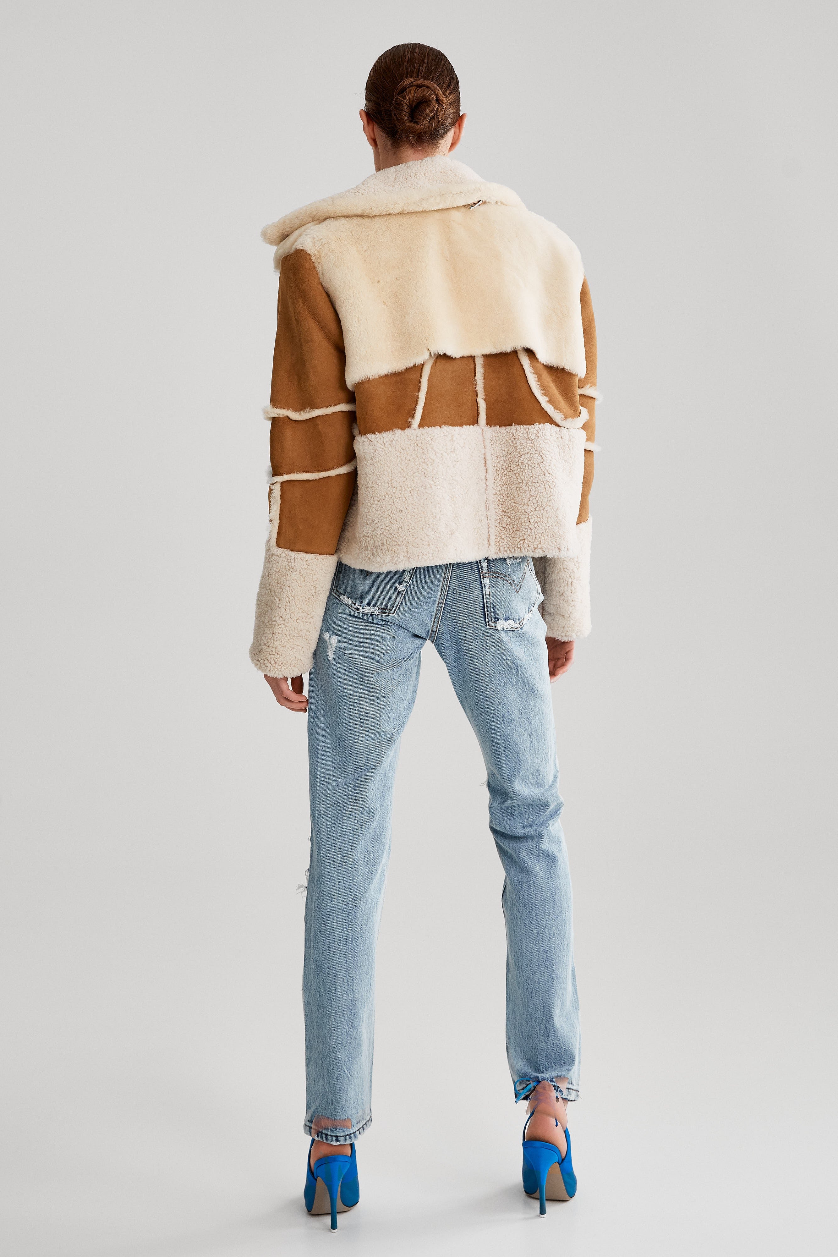 CAMEL PATCH SHEARLING