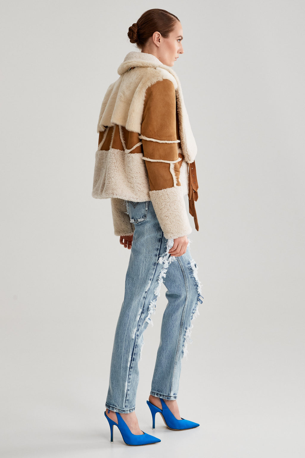 CAMEL PATCH SHEARLING