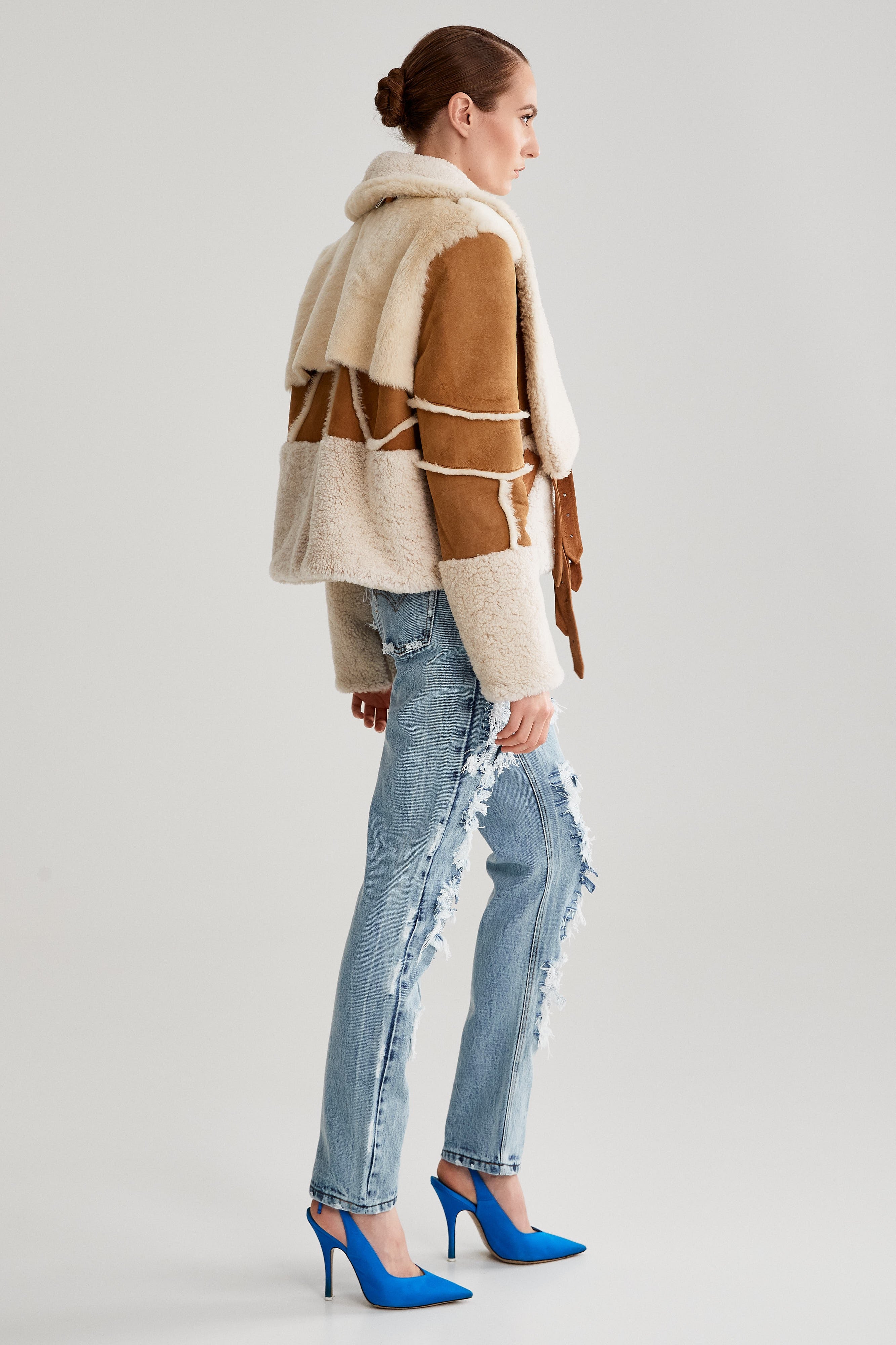 CAMEL PATCH SHEARLING