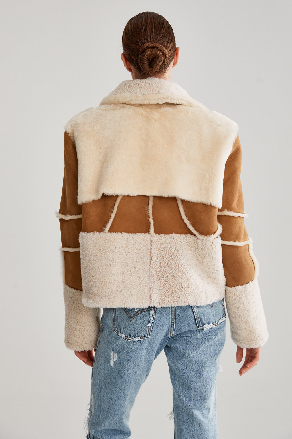 CAMEL PATCH SHEARLING