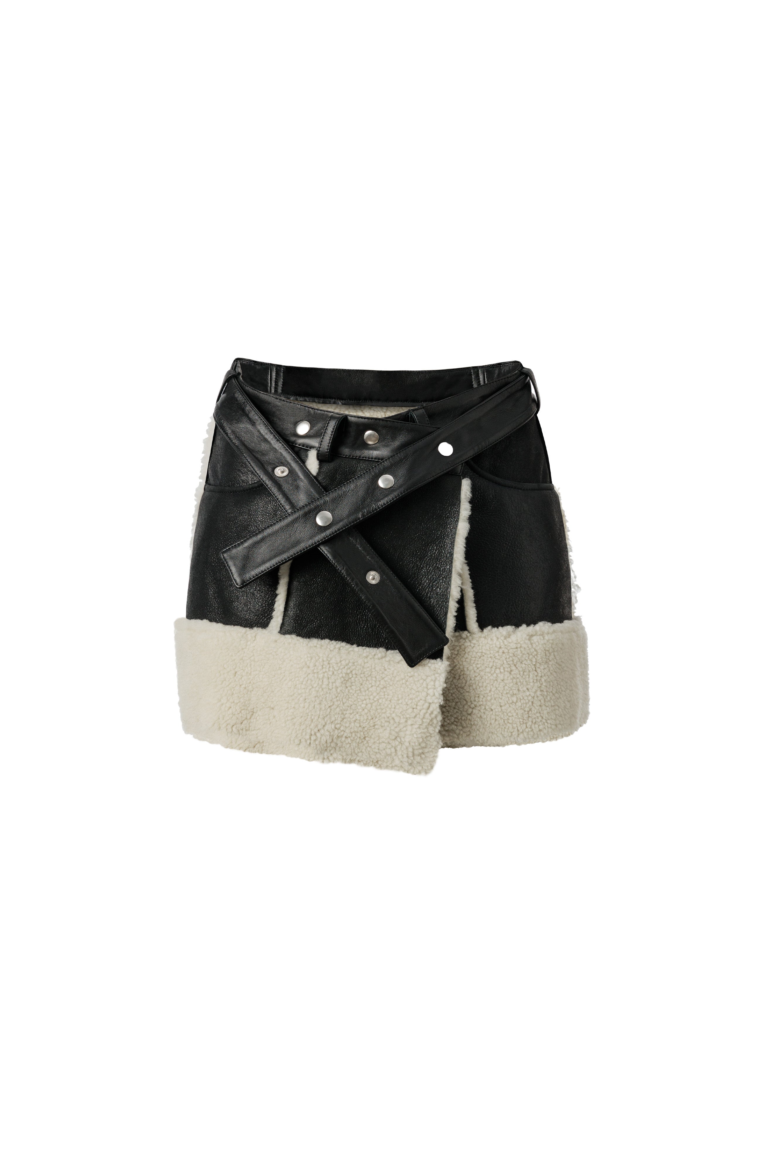 SHEARLING MINI SKIRT