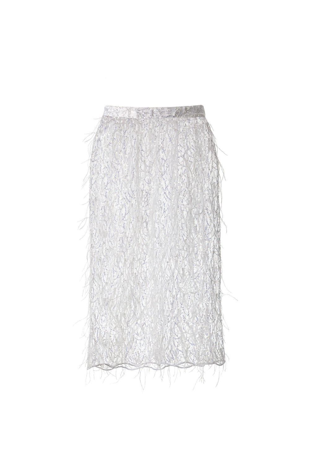 WHITE FEATHER SKIRT