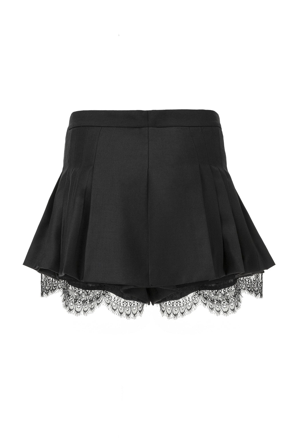 Black skirt with lace hem on a white background made by almaz