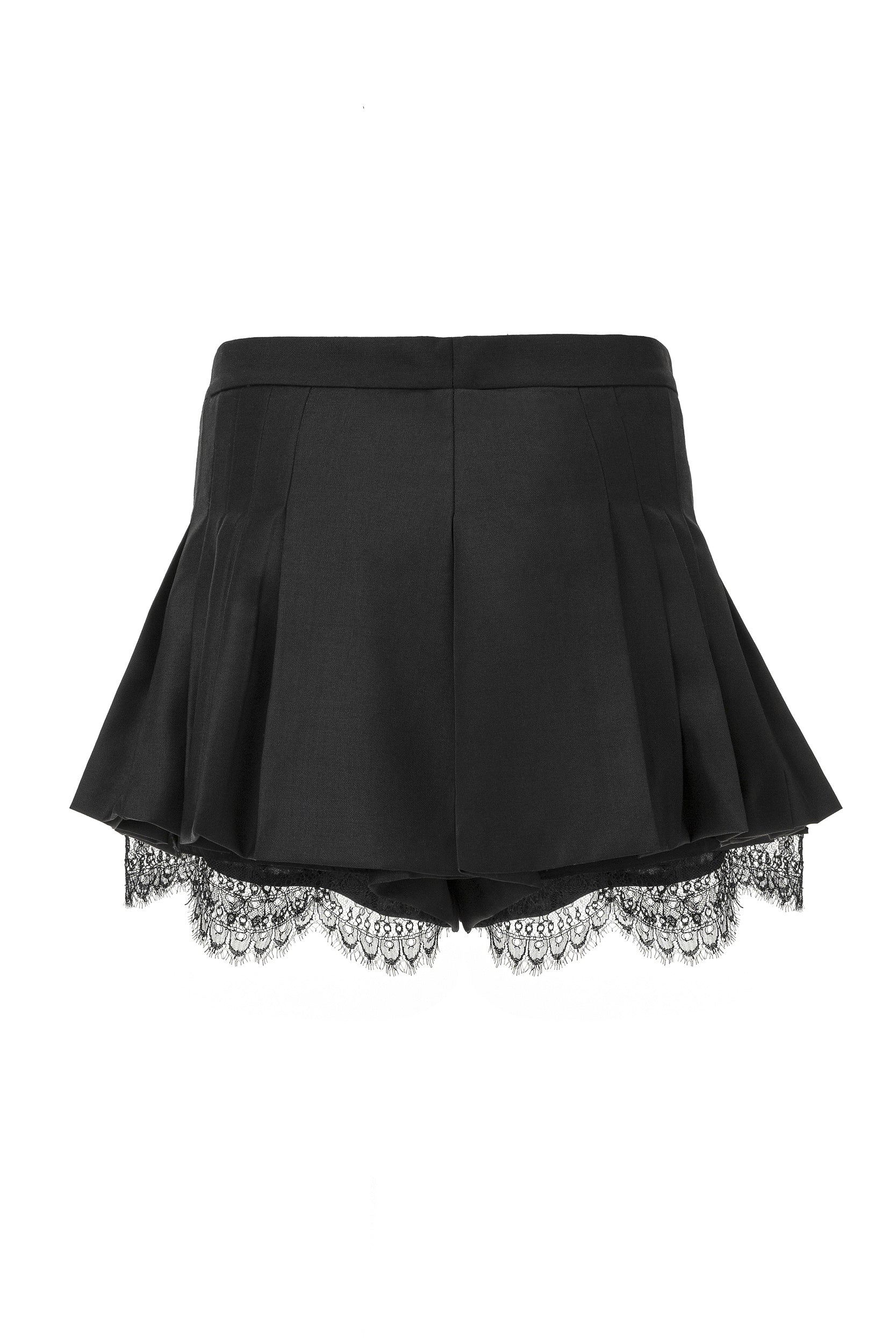 Black skirt with lace hem on a white background made by almaz
