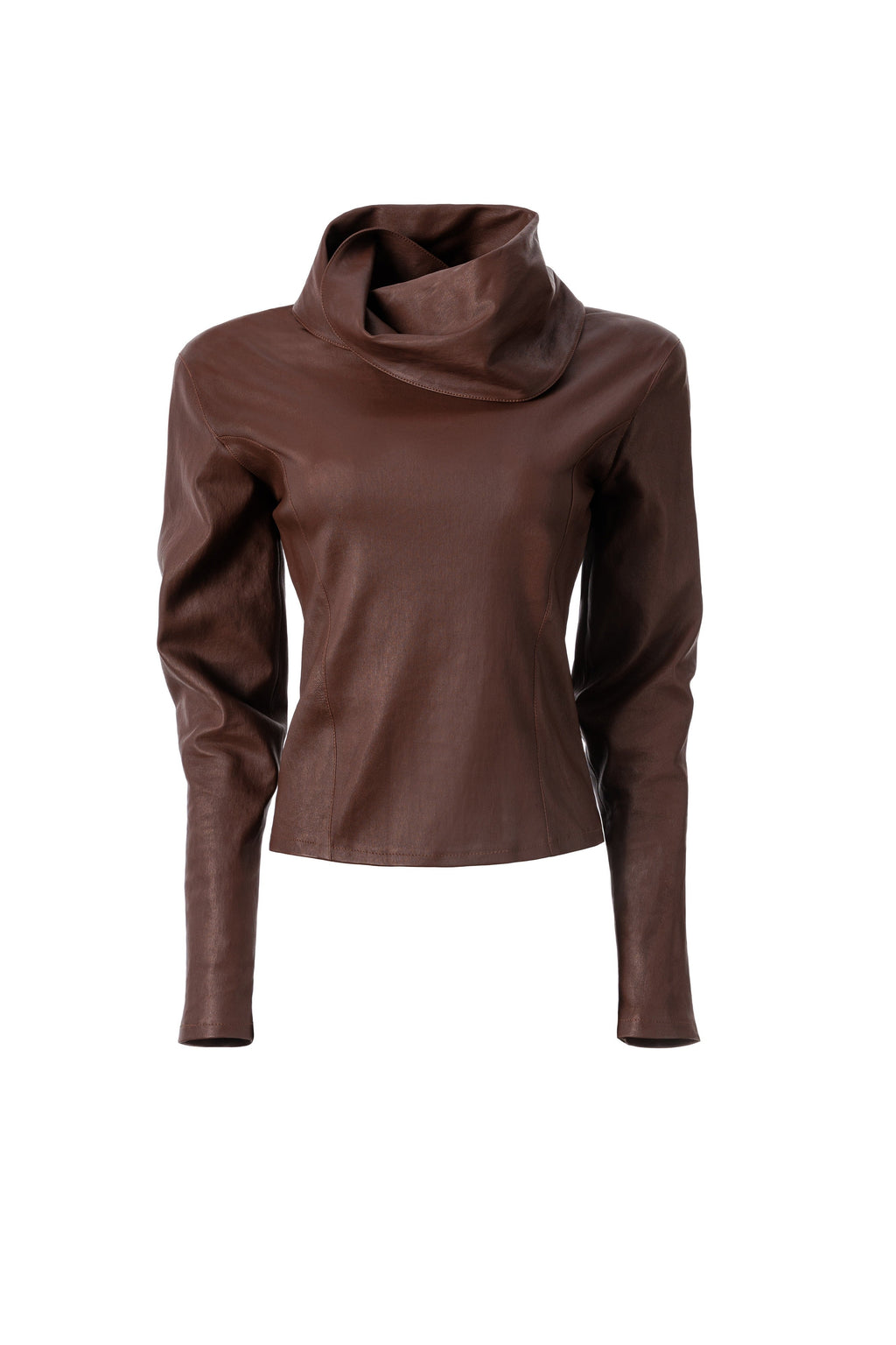 LAMBSKIN BROWN TURTLENECK