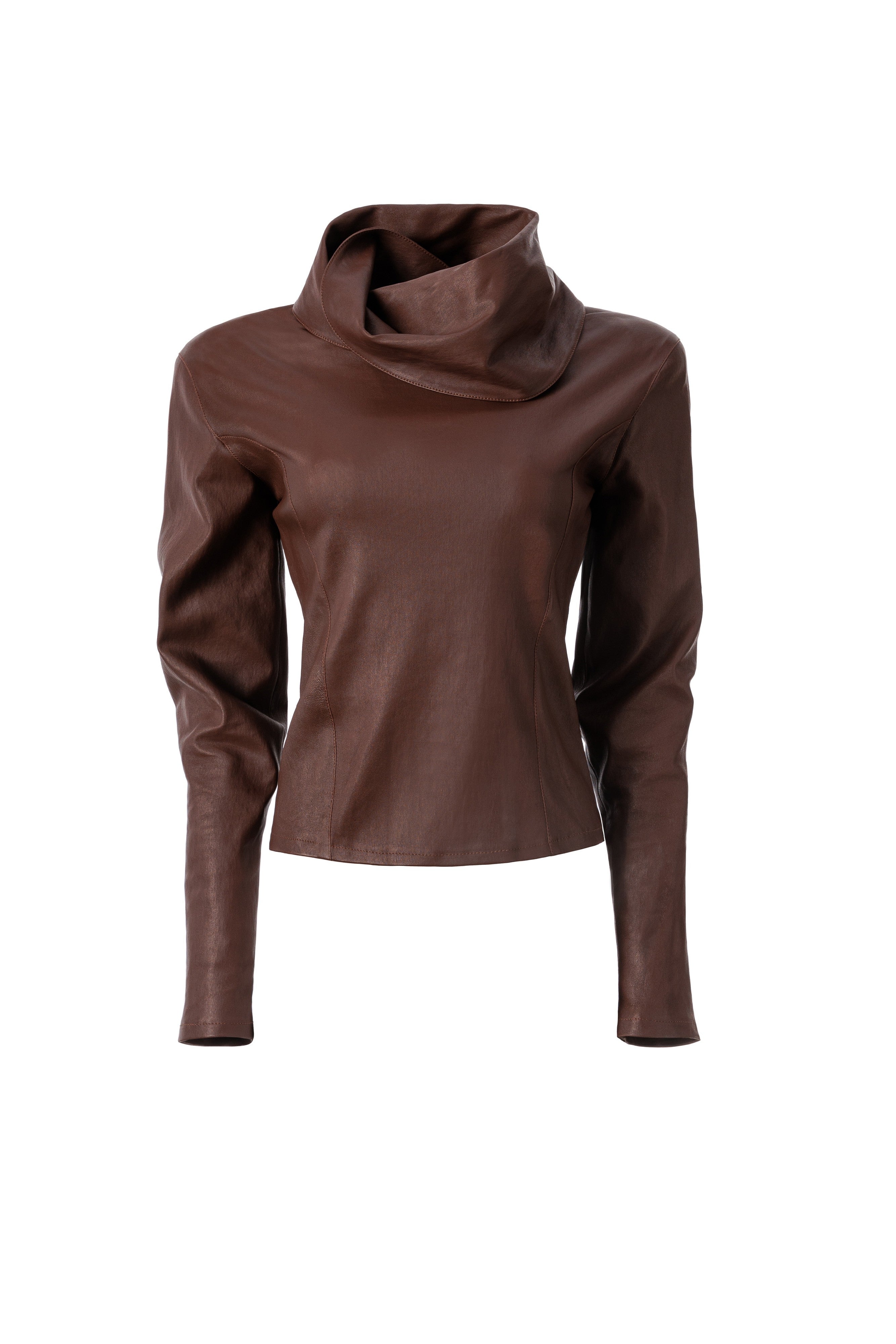 LAMBSKIN BROWN TURTLENECK