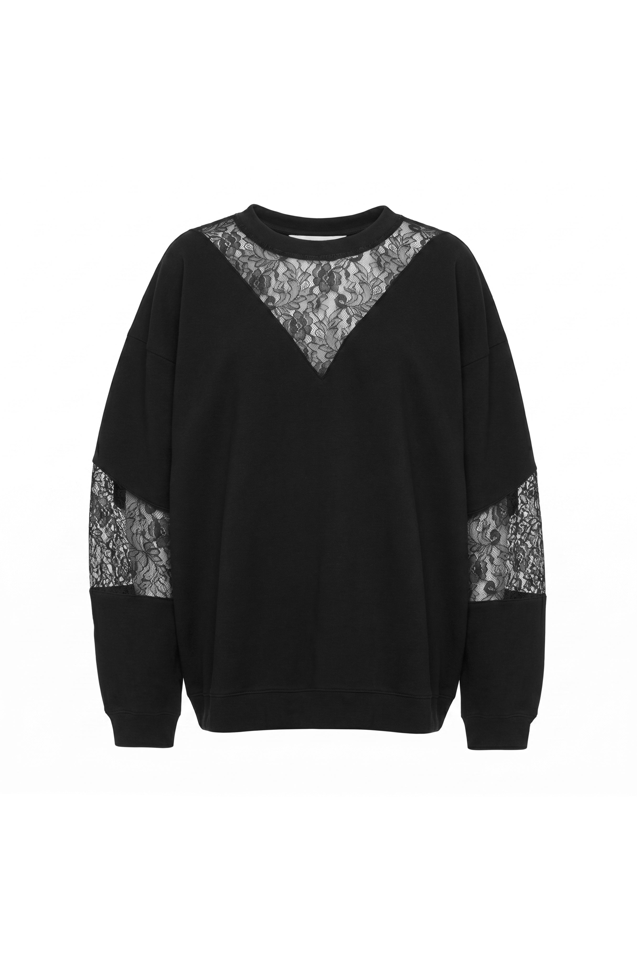 LACE DETAIL SWEATSHIRT