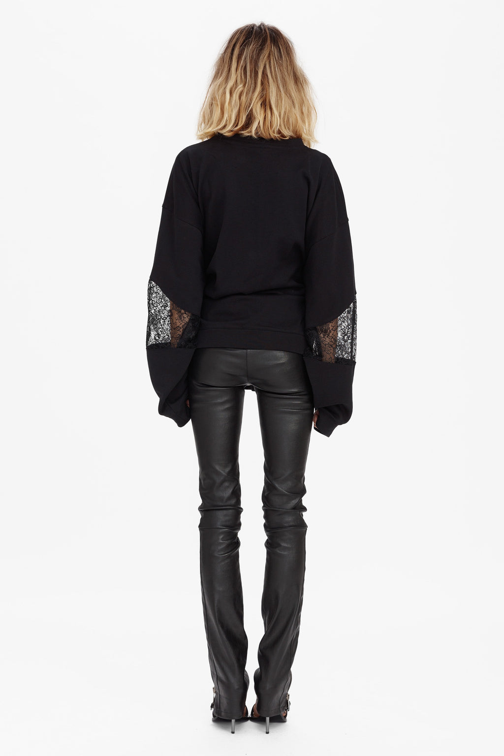 LACE DETAIL SWEATSHIRT