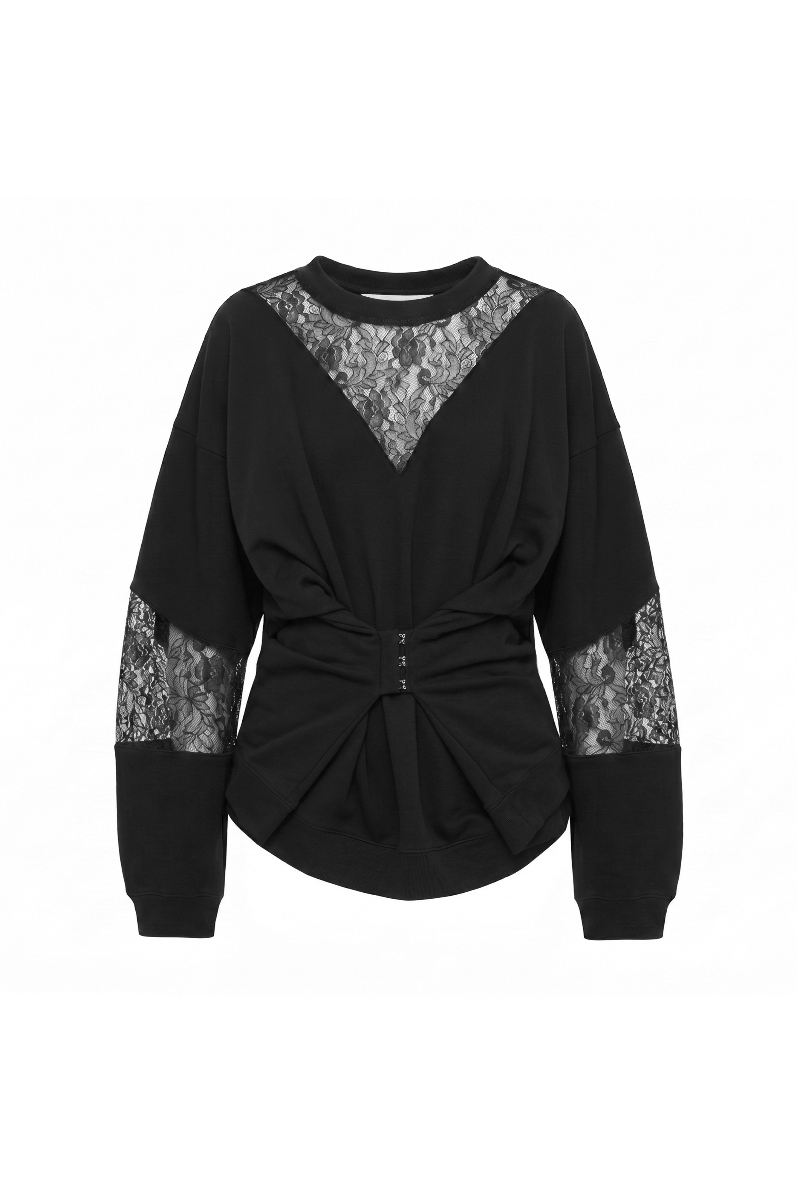LACE DETAIL SWEATSHIRT