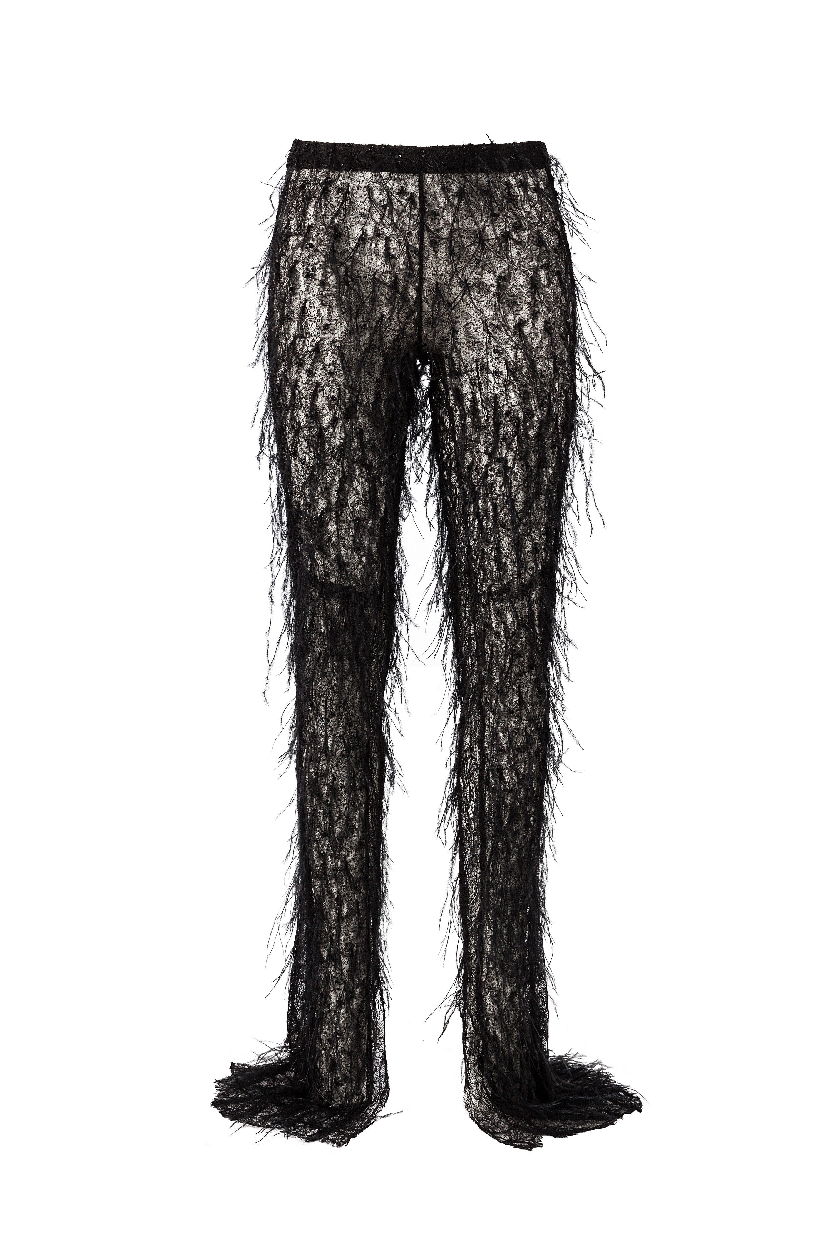 FEATHERED LACE TROUSERS