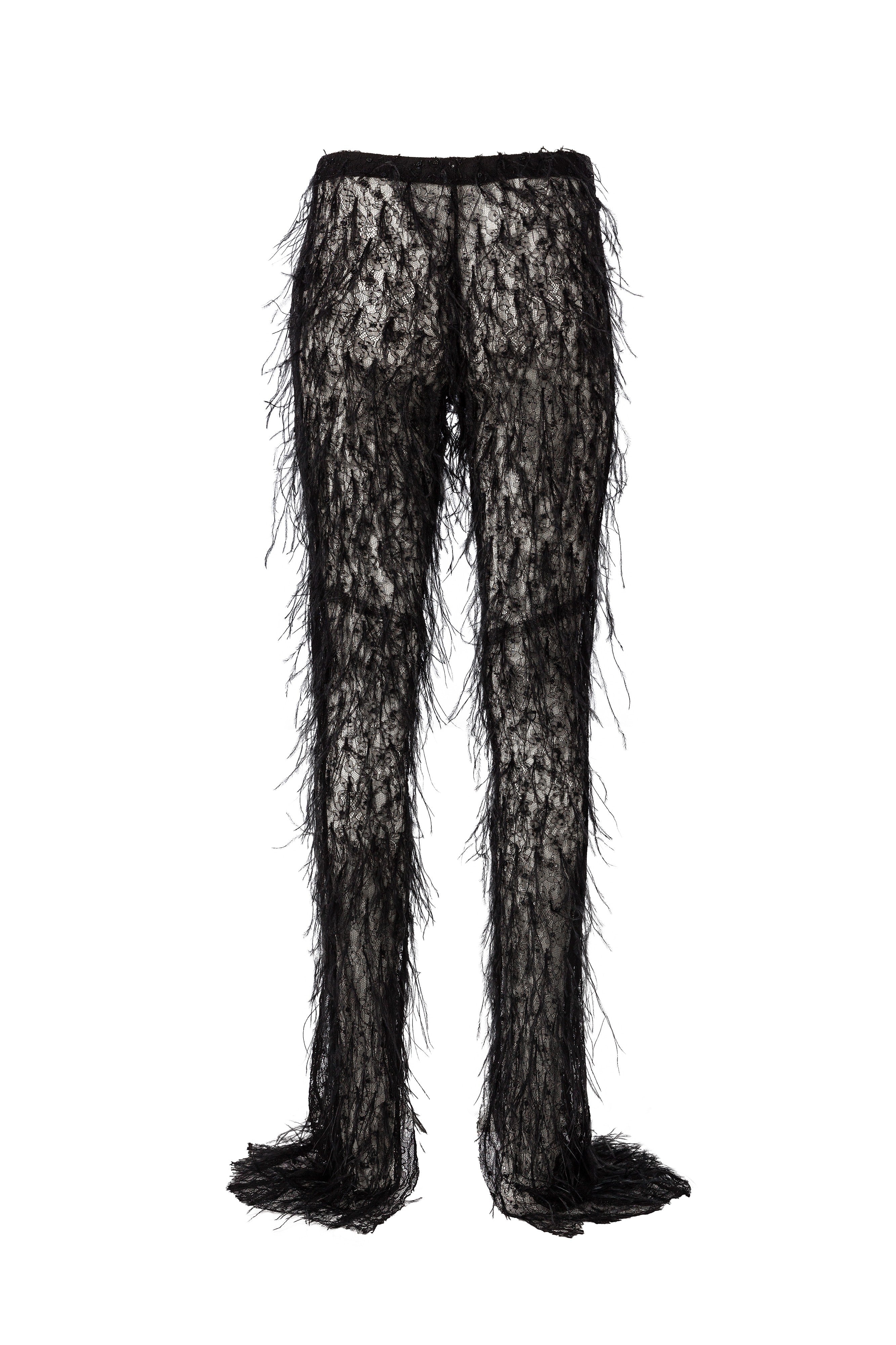 FEATHERED LACE TROUSERS