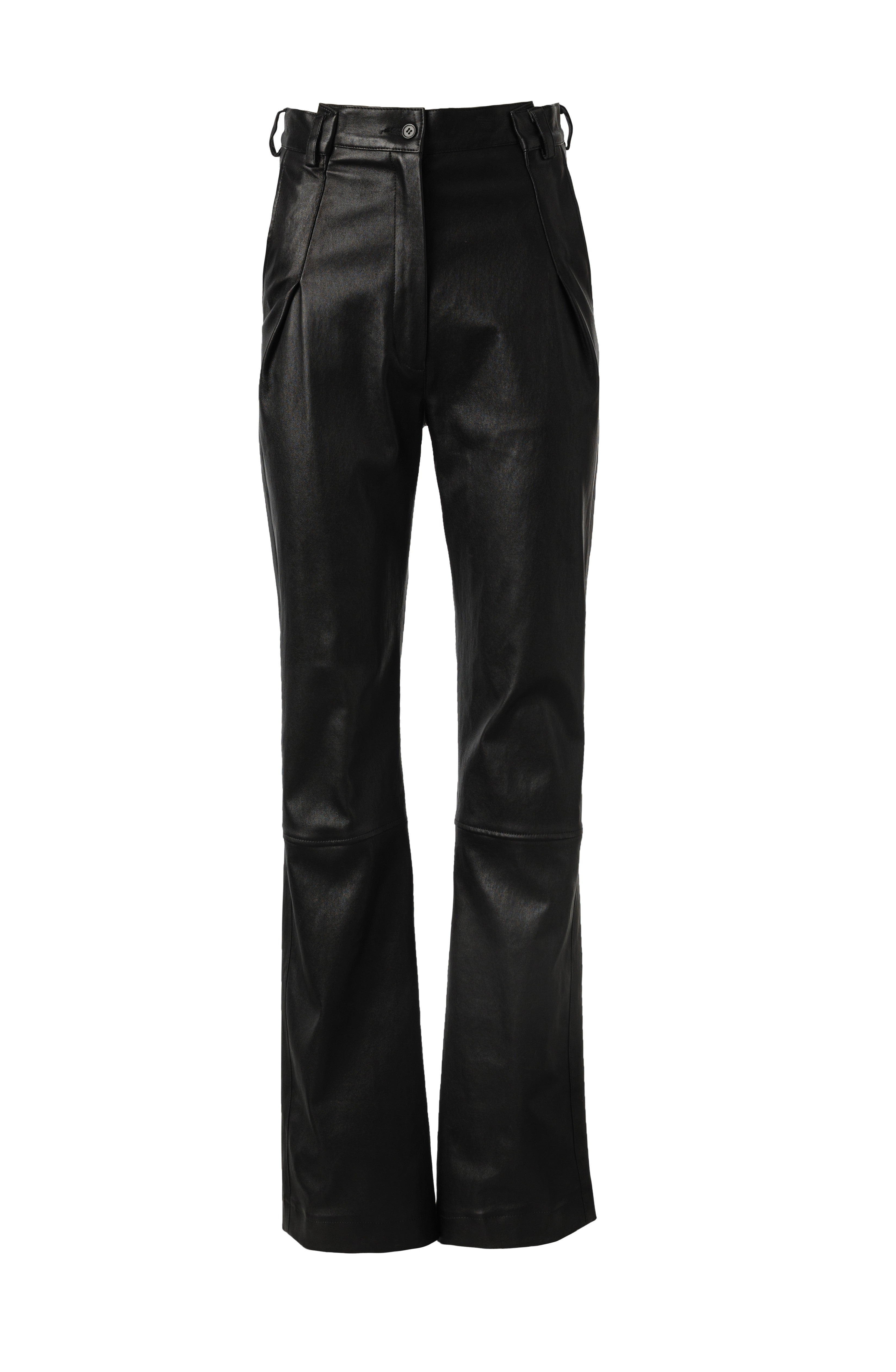 STRAIGHT LEG LEATHER TROUSERS