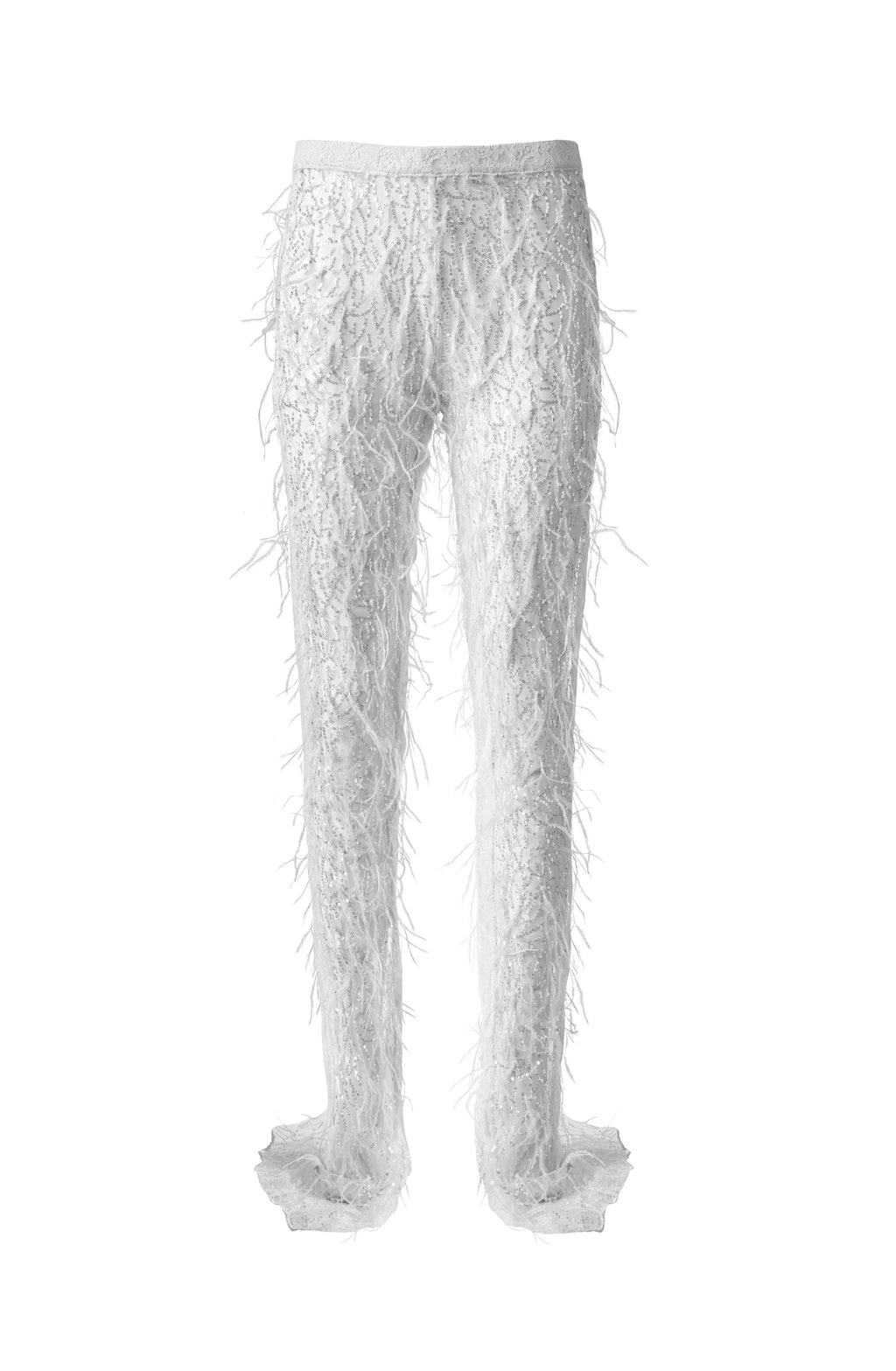 WHITE FEATHER LEGGINGS