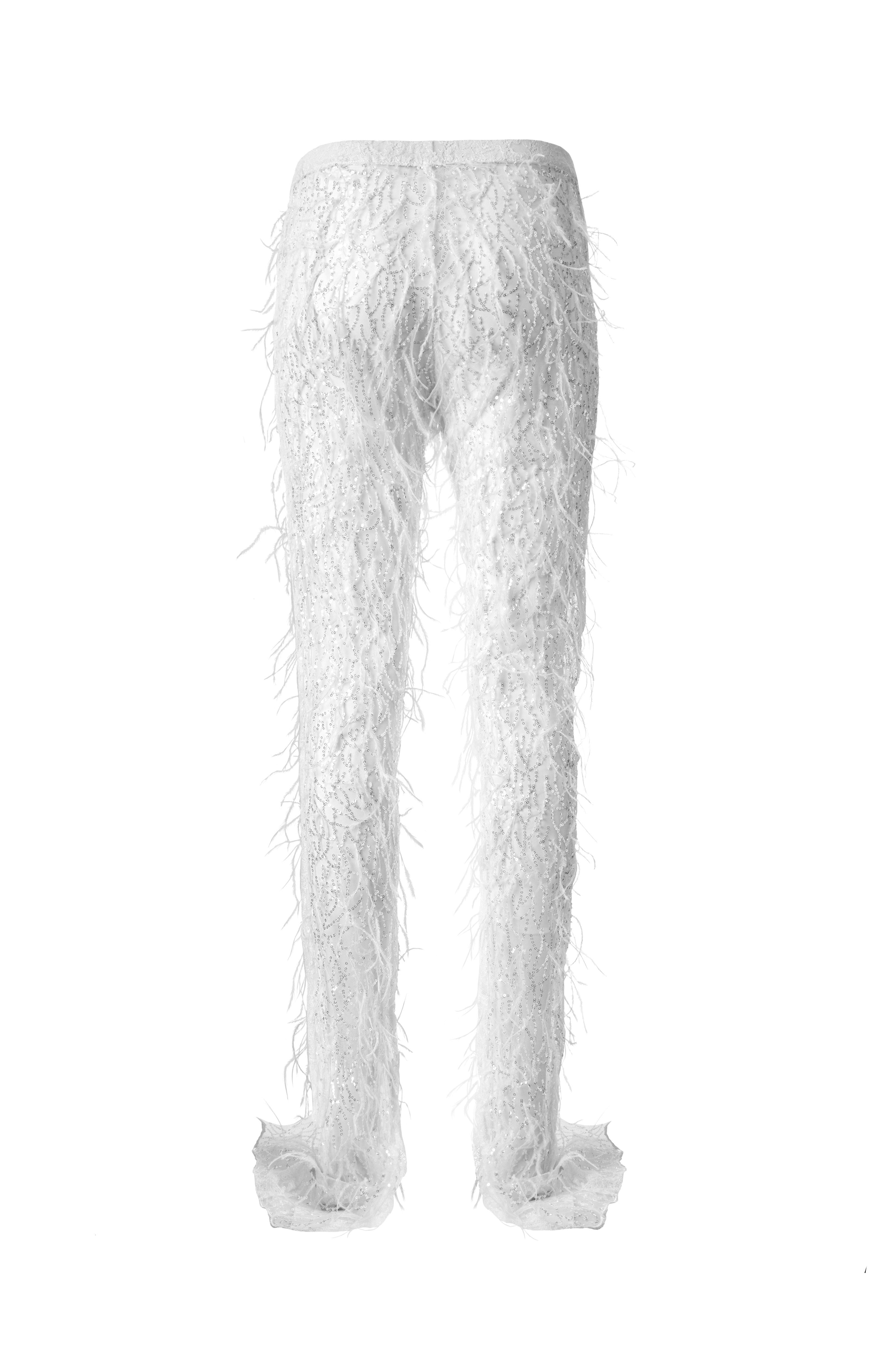 WHITE FEATHER LEGGINGS