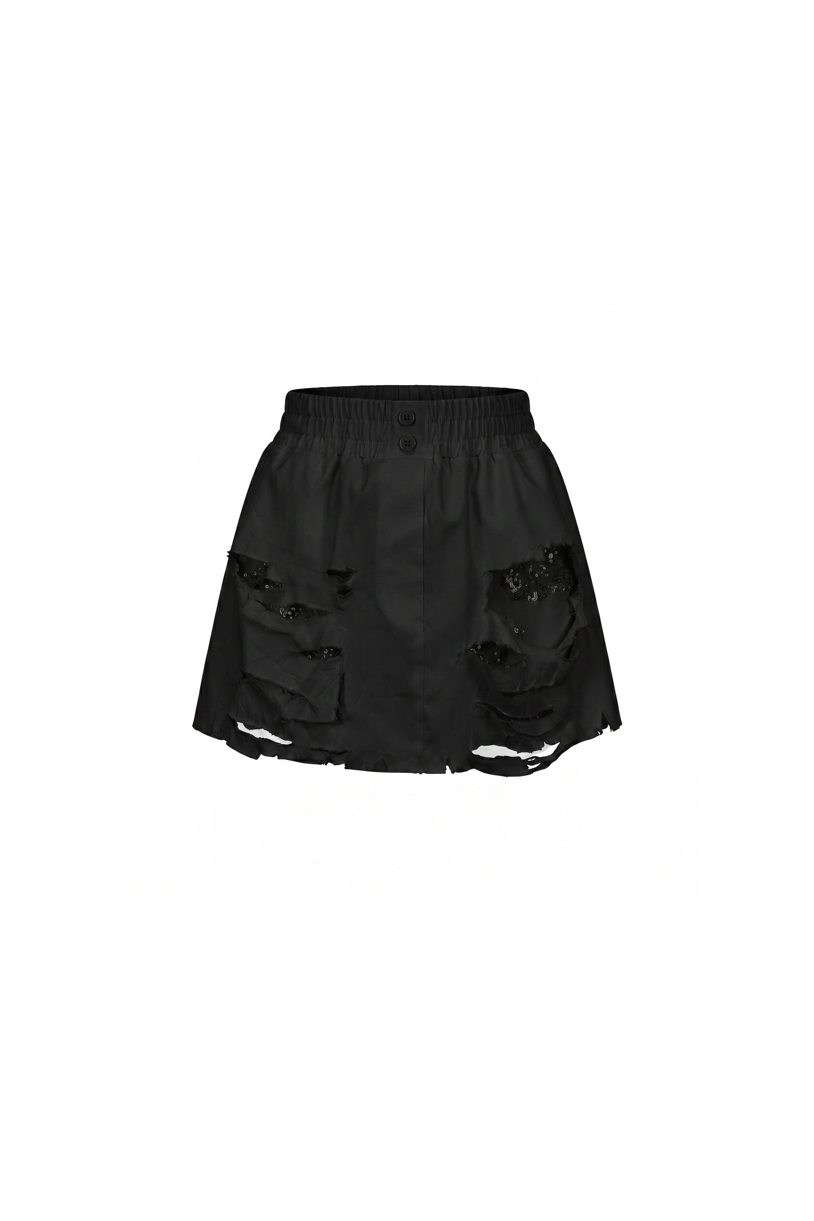 FRAY BLACK SHORTS