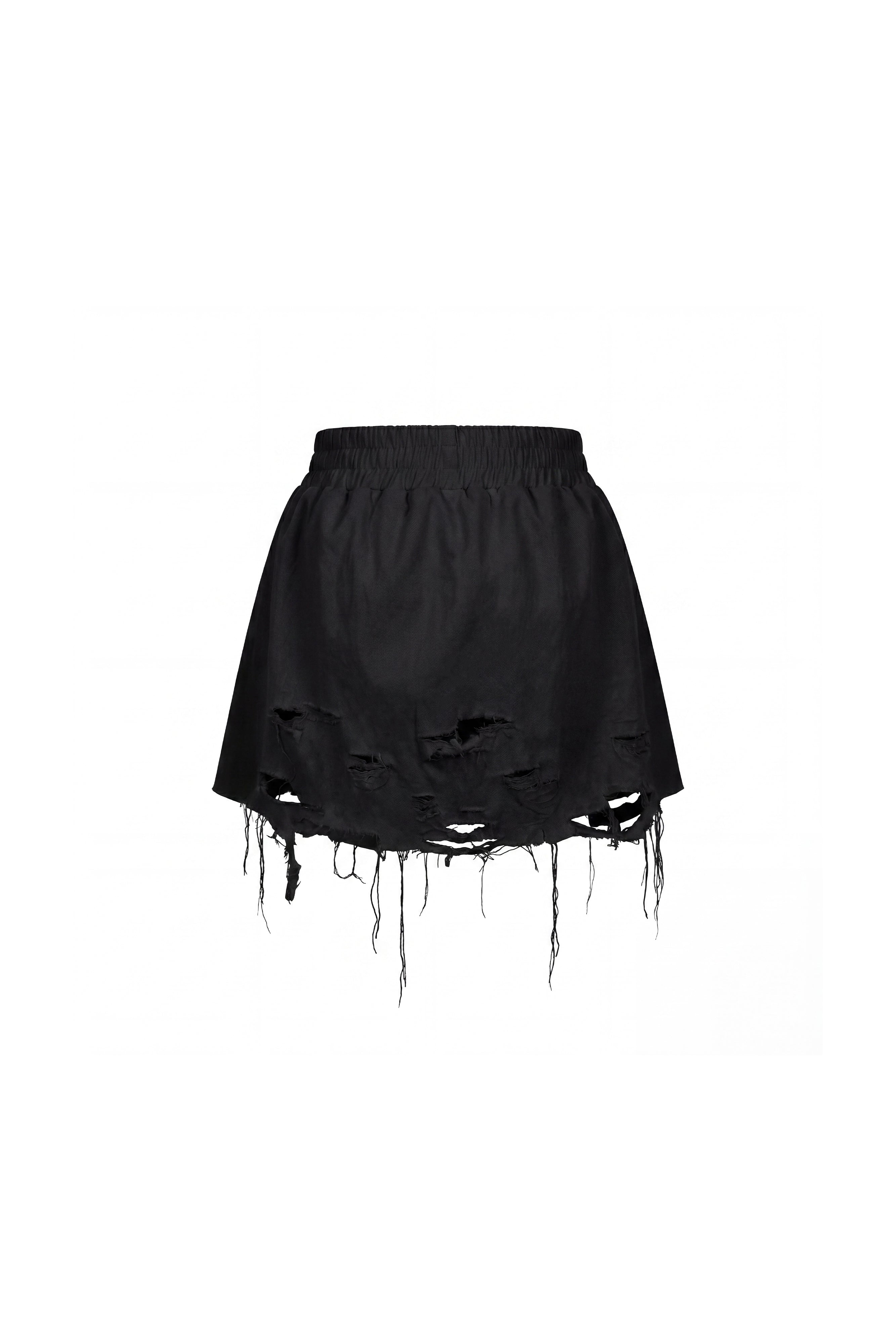 FRAY BLACK SHORTS