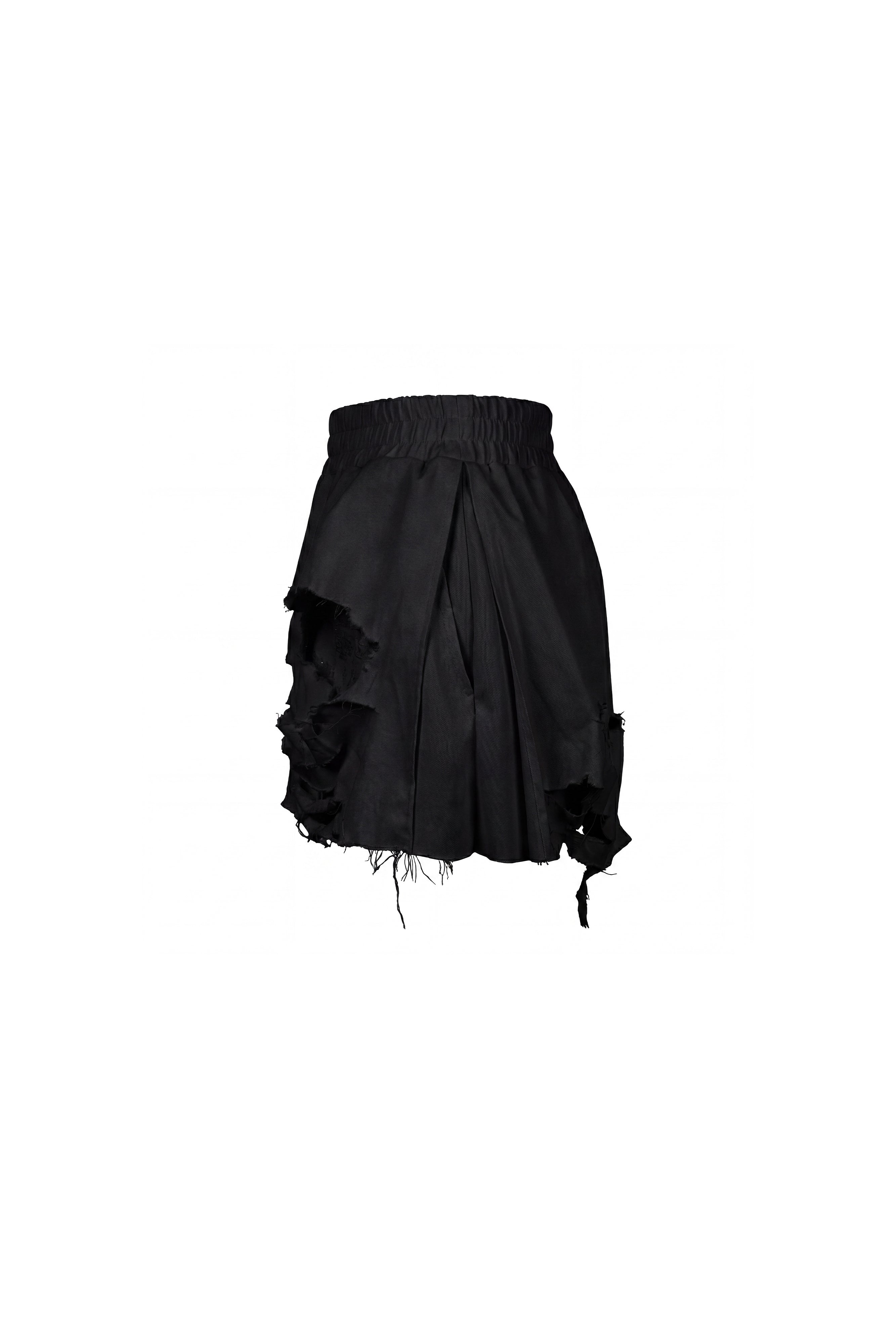 FRAY BLACK SHORTS