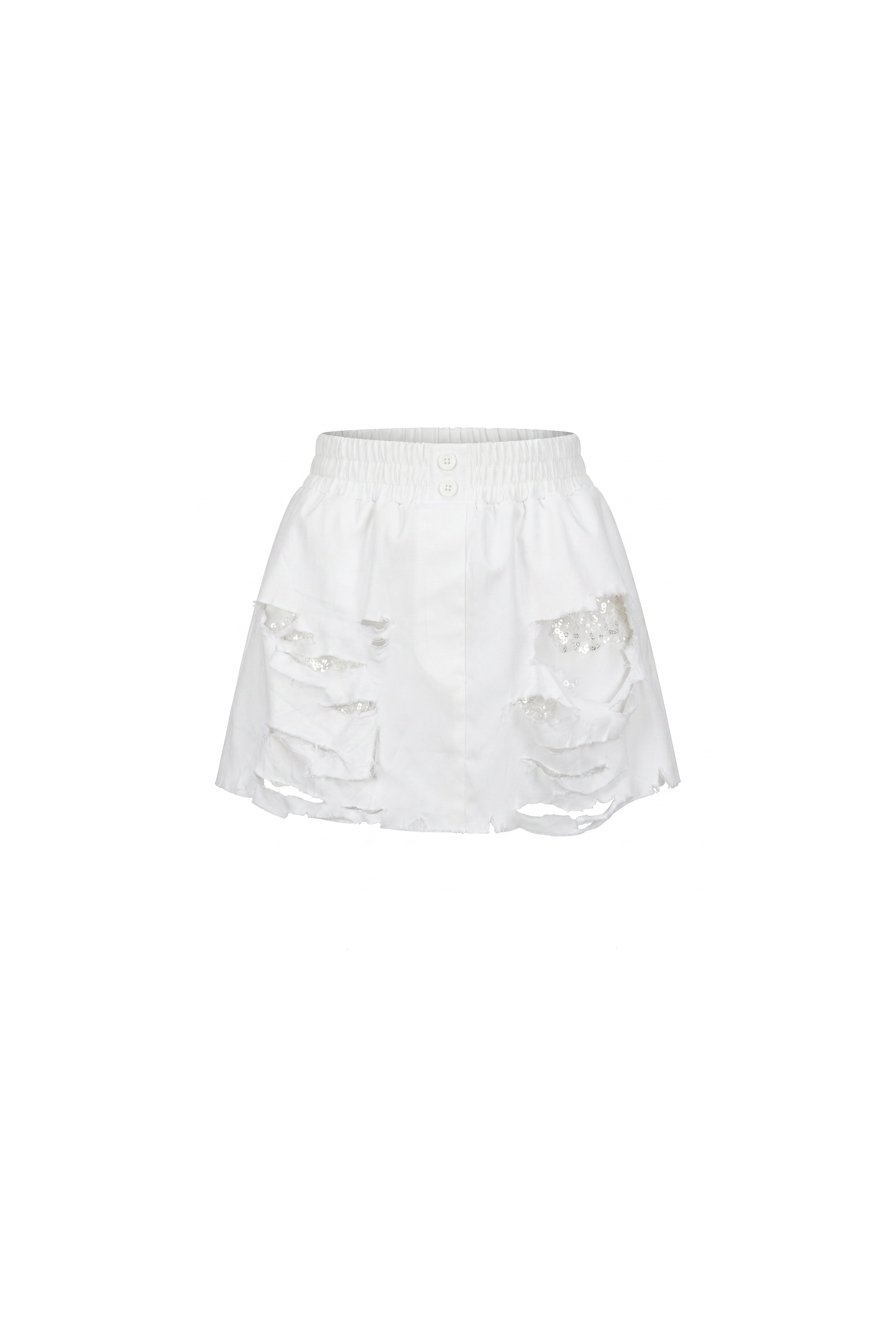FRAY WHITE SHORTS