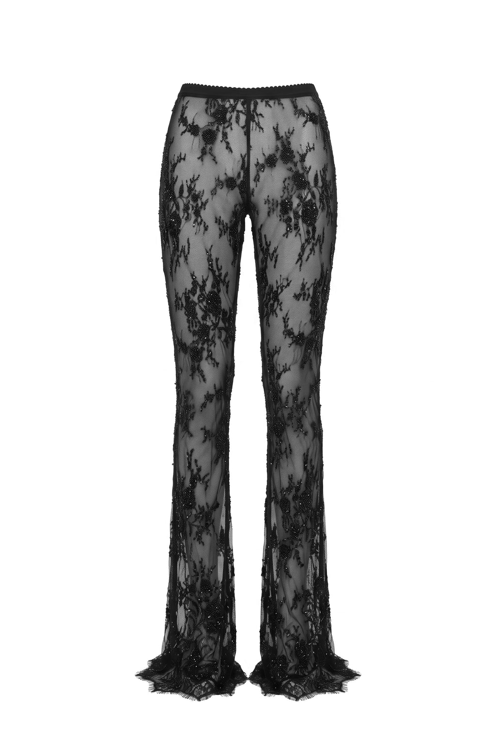 BLACK ADORNED TROUSERS