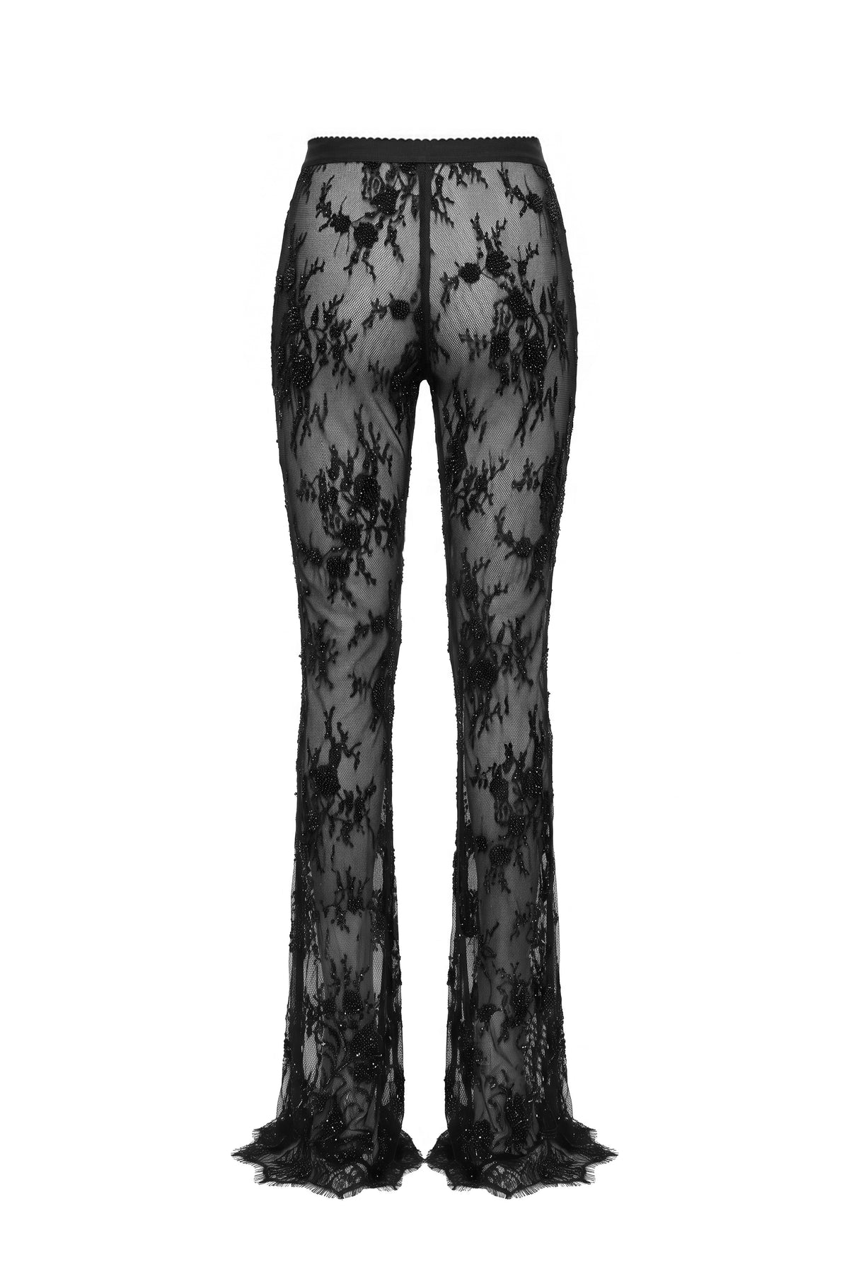 BLACK ADORNED TROUSERS